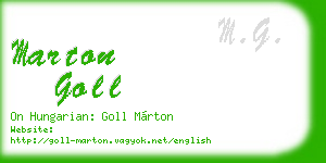 marton goll business card